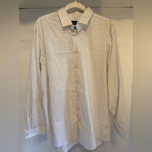 JF J.Ferrar White Shirt with Blue Dots